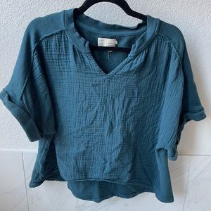 Anthropologie Dark Teal Long Crop